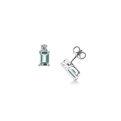 18k white gold aquamarine and diamonds earrings