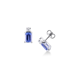 Pendientes de oro blanco 18k con tanzanita y diamantes