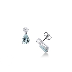 18k white gold earrings with aquamarine and diamonds 