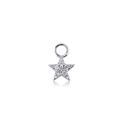 Charm estrella en oro blanco de 18 quilates