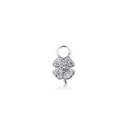 Four-leaf clover charm in white gold 18k with diamonds