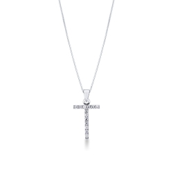 Initial T necklace in white gold and diamonds