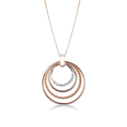 Fancy circles pendant in 18k white and rose gold