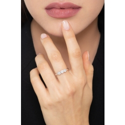 Trilogy Ring 18k White Gold with Diamonds 0,75 ct  2