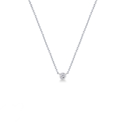 Collier en or blanc 18k avec brillant 0,10 ct