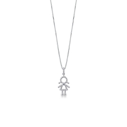 18k white gold spheres Girl pendant