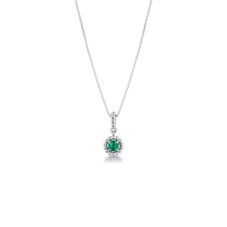 18k white gold pendant with emerald
