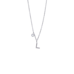 Letter L pendant with diamonds and a little solitaire  