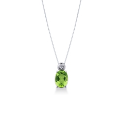 Peridot pendant with diamond