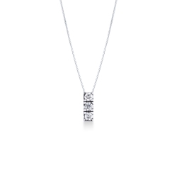 Drei Diamanten Kette Weißgold 18 Karat