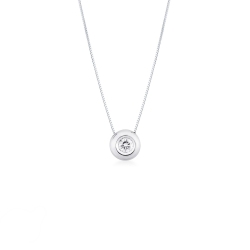 Colgante solitario diamante 0.25 quilates oro blanco 750