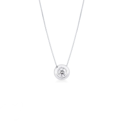 Collier pendentif diamant 0.50 ct or blanc 750