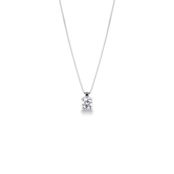Pendentif solitaire diamant 0.50 ct or blanc 750