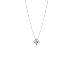 Pendentif diamant solitaire or blanc et diamant 0.25 ct