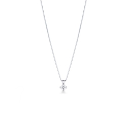White gold 18k necklace with 0,05 ct solitaire pendant