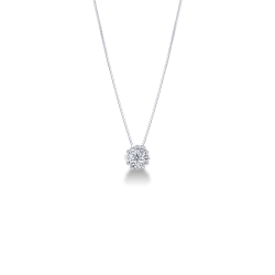 Collier illusion en or blanc 18k avec diamants
