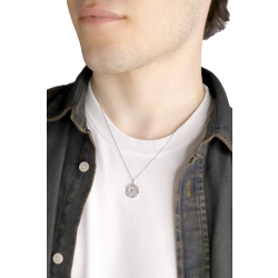 Necklace in white gold 18k with wind rose charm with diamonds 2