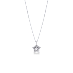 Necklace in white gold 18k with diamonds star