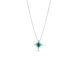 Emerald and diamond necklace