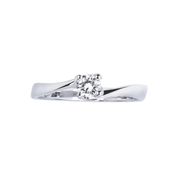 Anillo de compromiso Oro Blanco 18k con diamante 0.25 ct 2