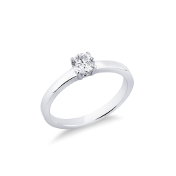 Anillo solitario diamante 0,40 ct oro blanco 18k