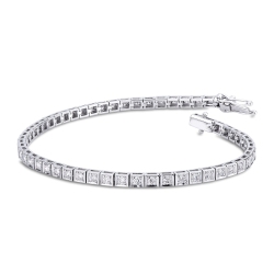 White gold 18k tennis bracelet diamonds