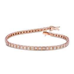 Stylish tennis bracelet in rose gold 18k with diamonds