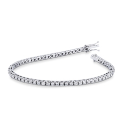 Bracelet tennis homme et femme en or blanc 18k