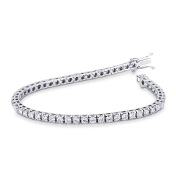 Pulsera tennis con diamantes en oro blanco 18 kilates 