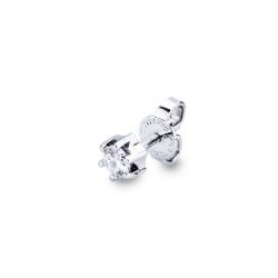 Pendientes individuales en oro blanco de 18 quilates a 6 garras con diamante