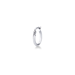 Single hoop earring in white gold 750
