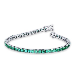Tennis bracelet griff in white gold 18k with emeralds