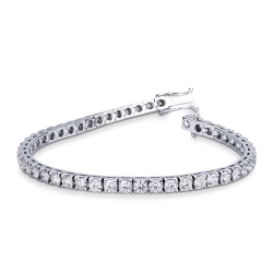 Bracciale tennis lineare modello griff quadro in oro bianco 18k con diamanti