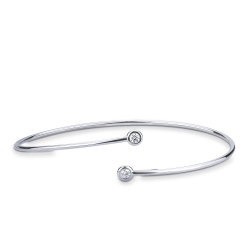 18k white gold contrariè bracelet with two diamonds