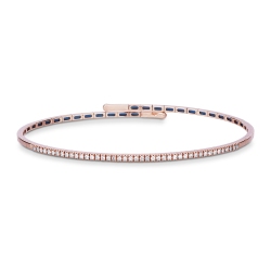 18k rose gold thin bracelet with diamonds 