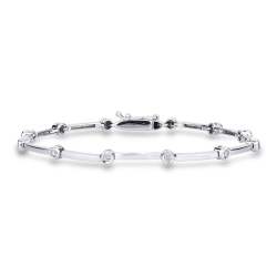 Alternate tennis bracelet in white gold 18k with diamonds