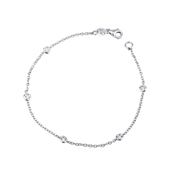 18k white gold bracelet with diamonds 0,15 ct