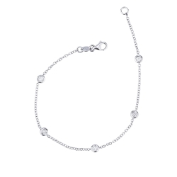 18k white gold alternate bracelet with diamonds 0,25 ct