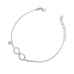 18k white gold bracelet with infinity charms