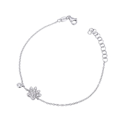Pulsera huella de oro blanco 750 con diamantes