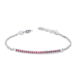 Bracelet femme rubis en or blanc 18 carats