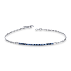 White gold 18k bracelet with blue sapphires