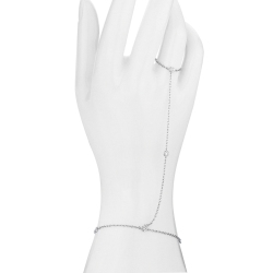 18k white gold slave bracelet with round cut diamonds