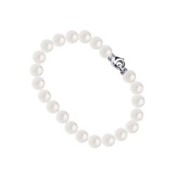 Bracelet de perles japonaises avec fermoir en or blanc 18k et diamants