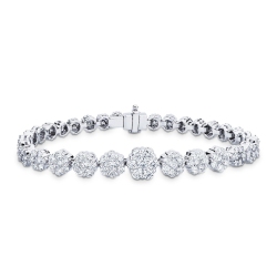 Bracelet fleurs Illusion en or blanc 18k serti de diamants