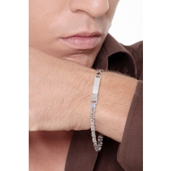 Bracciale con piastrina in oro bianco 18k 2
