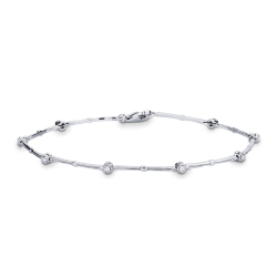Alternate tennis bracelet in white gold 18k with diamonds brilliant cut, 20 cm
