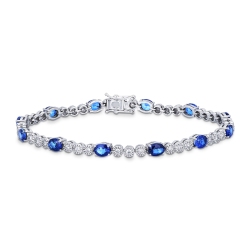 18k white gold alternate bracelet with 12 blue sapphires and 36 diamonds