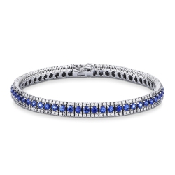 Bracelet saphirs bleu diamants homme et femme unisex