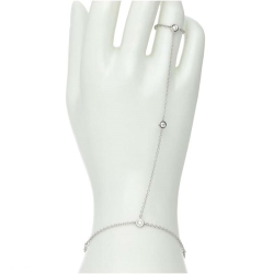 Baciamano in oro bianco 18k con diamanti, ct. 0,07